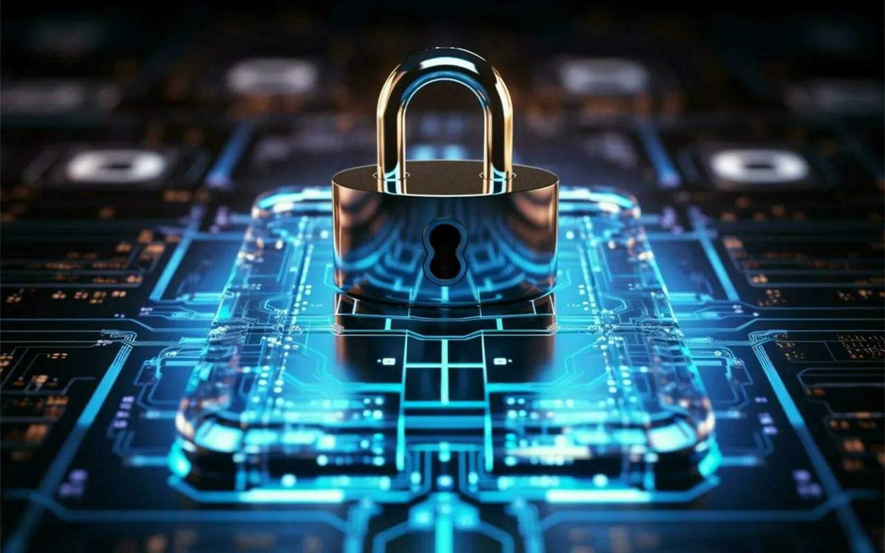 Ciberseguridad empresarial: candado sobre circuito digital